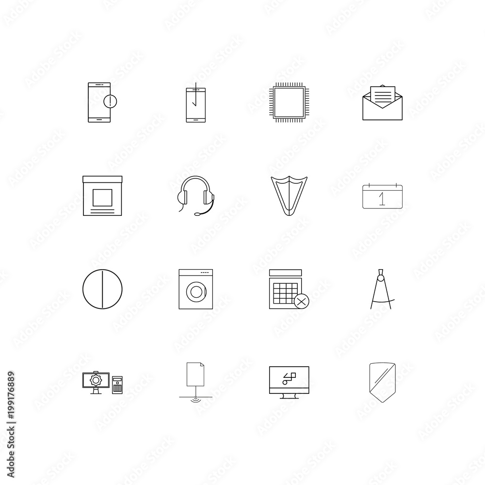 Devices simple linear icons set. Outlined vector icons Devices simple linear icons set. Outlined vector icons