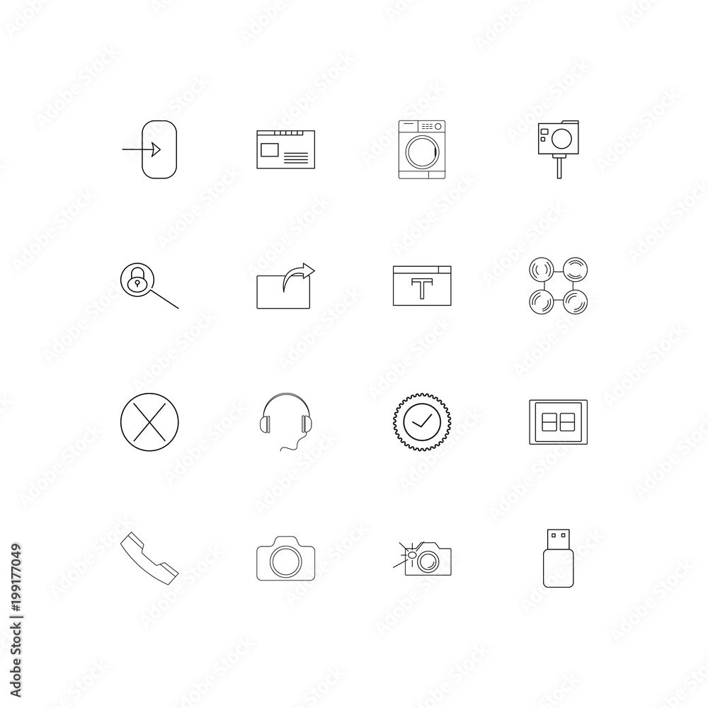 Devices simple linear icons set. Outlined vector icons Devices simple linear icons set. Outlined vector icons