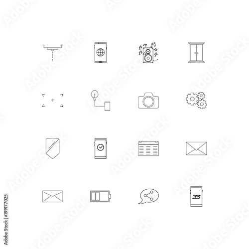 Devices simple linear icons set. Outlined vector icons