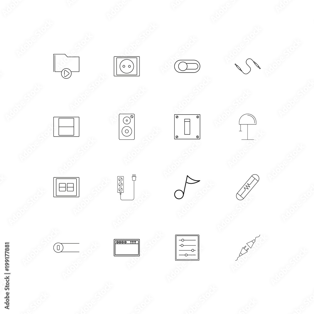 Electrical simple linear icons set. Outlined vector icons Electrical simple linear icons set. Outlined vector icons