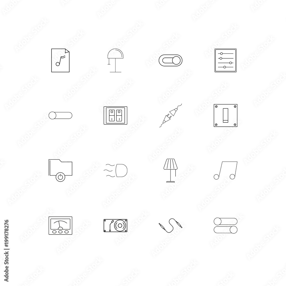 Electrical simple linear icons set. Outlined vector icons Electrical simple linear icons set. Outlined vector icons