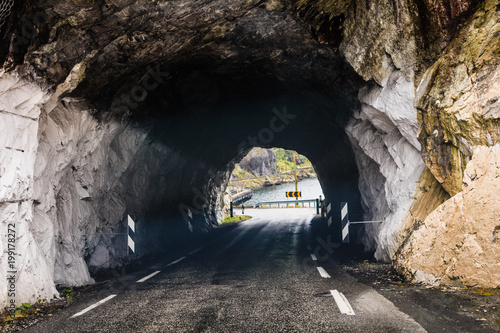 tunnel on the norwegian mountain road