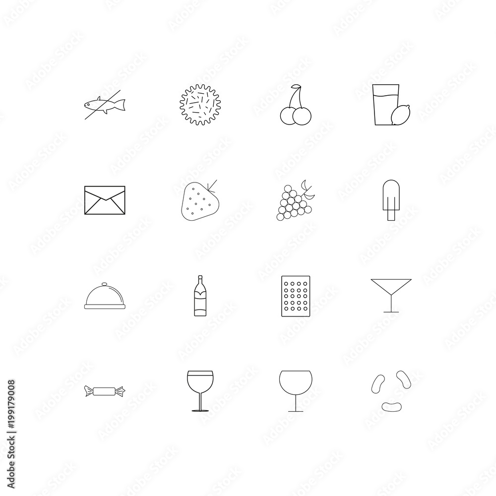 Food And Drink simple linear icons set. Outlined vector icons Food And Drink simple linear icons set. Outlined vector icons