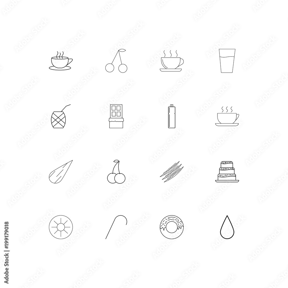 Food And Drink simple linear icons set. Outlined vector icons Food And Drink simple linear icons set. Outlined vector icons