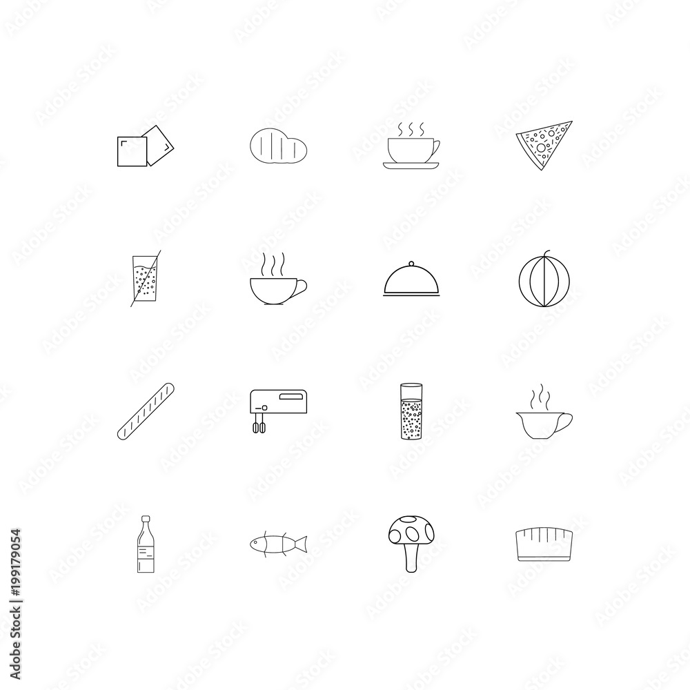 Food And Drink simple linear icons set. Outlined vector icons Food And Drink simple linear icons set. Outlined vector icons