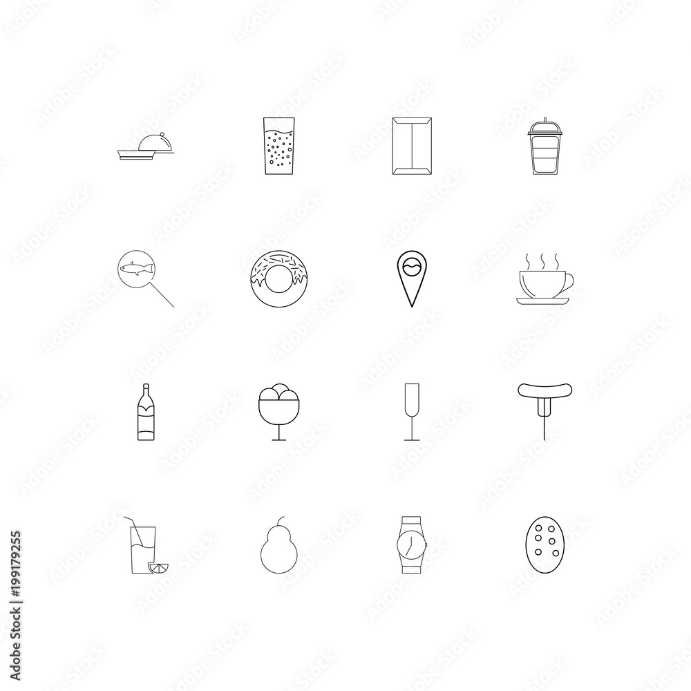 Food And Drink simple linear icons set. Outlined vector icons Food And Drink simple linear icons set. Outlined vector icons