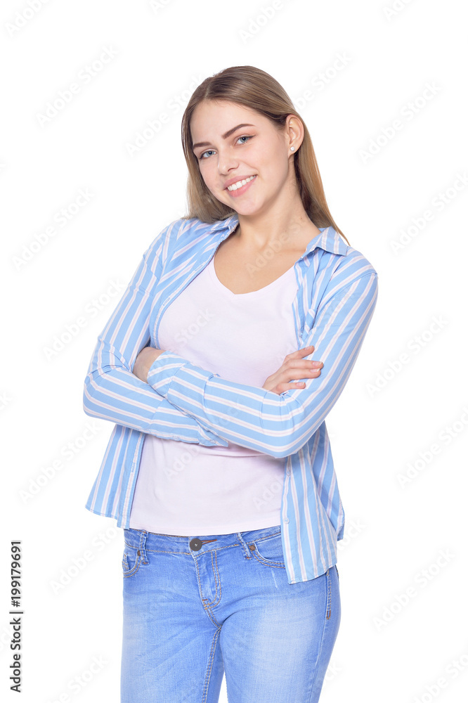 beautiful woman in jeans posing beautiful woman in jeans posing