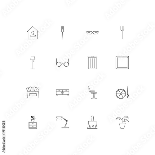 Home Appliances And Equipment simple linear icons set. Outlined vector icons © Birgul