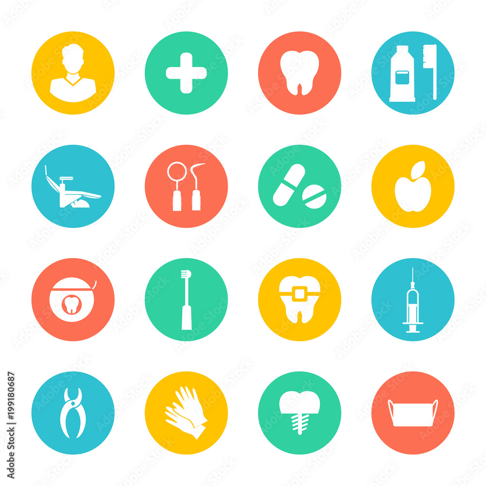 Dental icons ivector Illustration