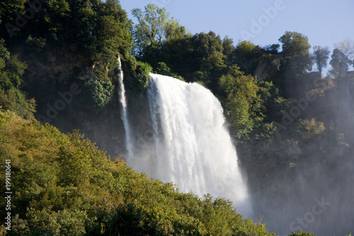 The Cascata delle Marmore  Marmore s Falls  and The Velino river in Umbra  Italy