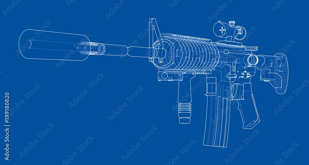 Machine Gun. 3d illustration