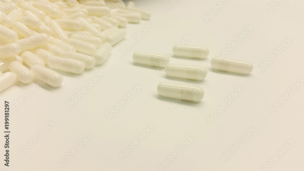 White capsules isolated White capsules isolated