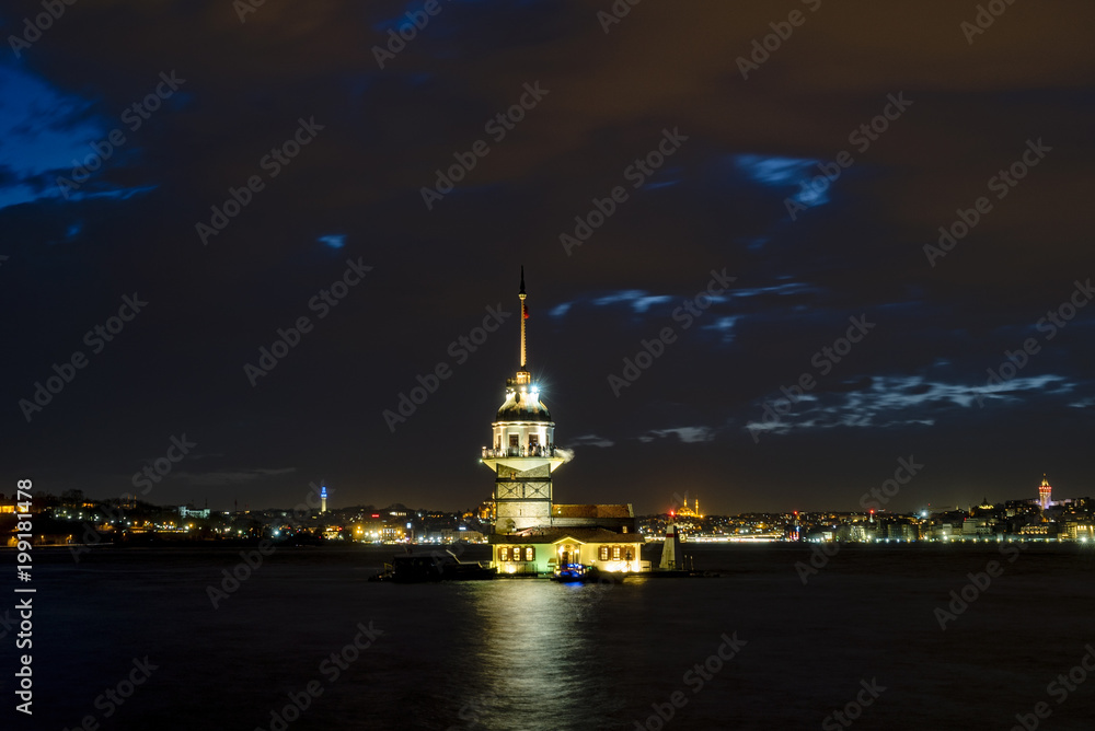 Maiden's Tower on Istanbul Bosphorus at Sunset Maiden's Tower on Istanbul Bosphorus at Sunset