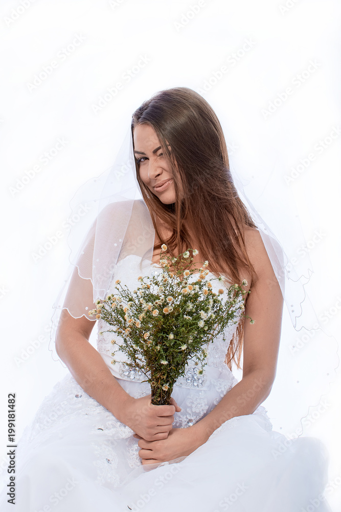 Young bride in a different mood. Young bride in a different mood.