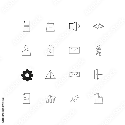 Interface simple linear icons set. Outlined vector icons