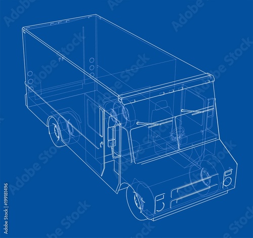 Concept delivery car. 3d illustration