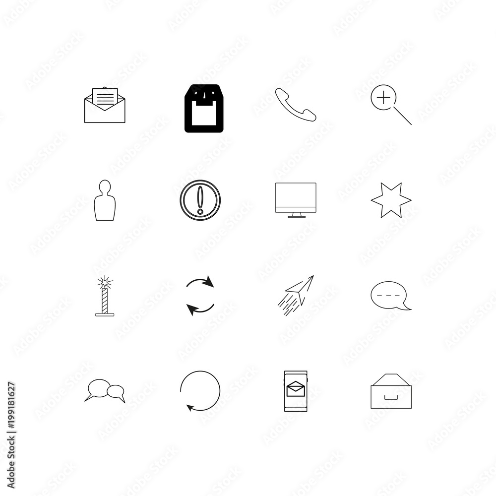 Interface simple linear icons set. Outlined vector icons Interface simple linear icons set. Outlined vector icons