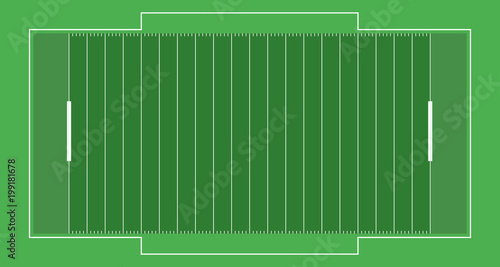Rugby field vector flat illustration