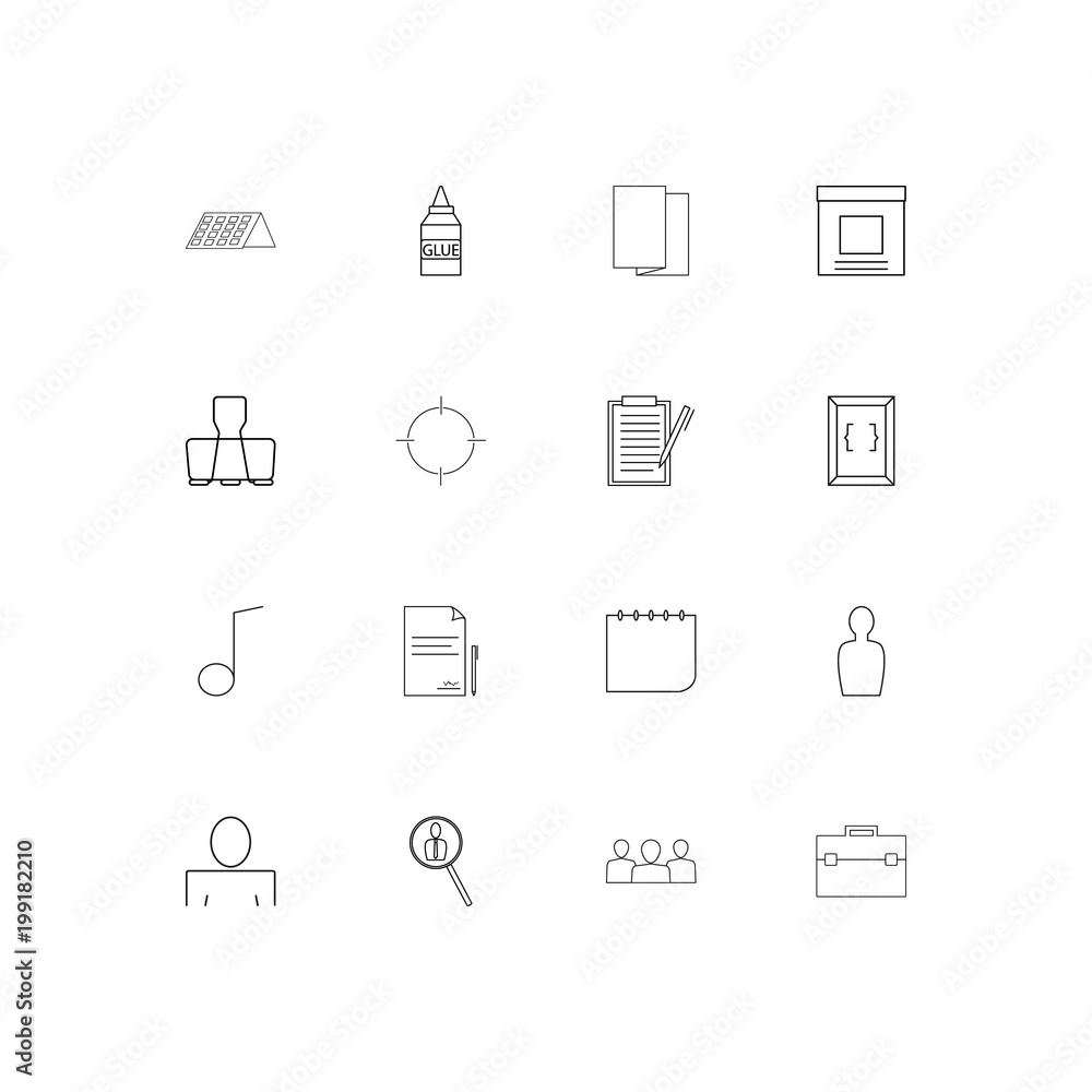 Office simple linear icons set. Outlined vector icons Office simple linear icons set. Outlined vector icons