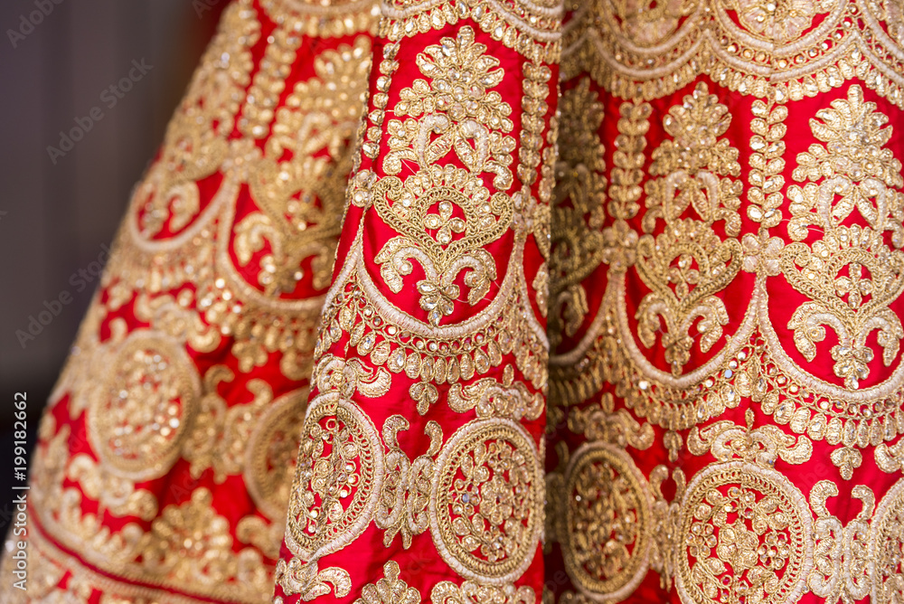 Detail of traditional Indian Winter Sari 