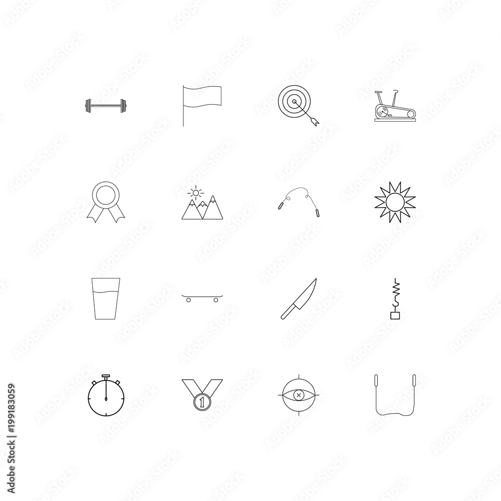 Sport Fitness And Recreation simple linear icons set. Outlined vector icons Sport Fitness And Recreation simple linear icons set. Outlined vector icons