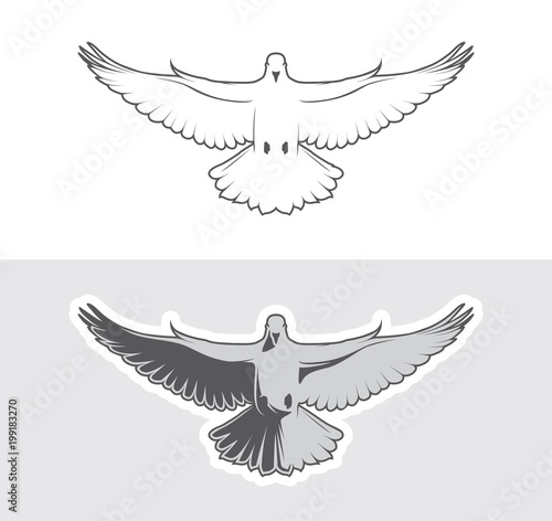 Dove birds logo for peace concept and wedding design