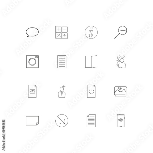 Web And Text simple linear icons set. Outlined vector icons