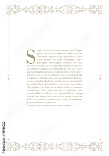 Ornamental antique frame and sample text