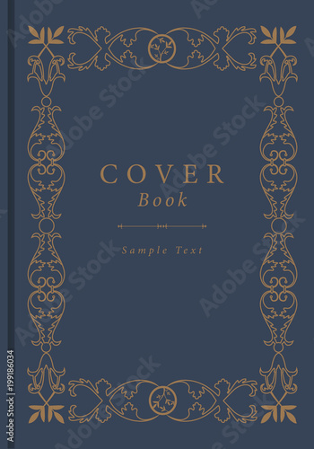 Ornamental old frame. Antique cover book