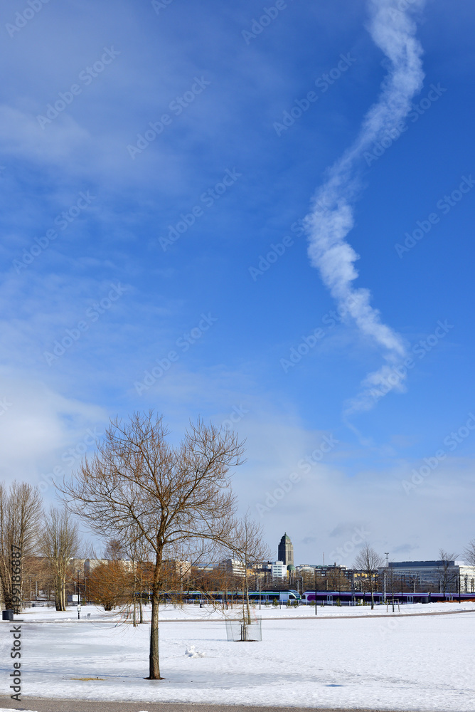 Strange cloud in blue sky Helsinki, Finland Strange cloud in blue sky Helsinki, Finland
