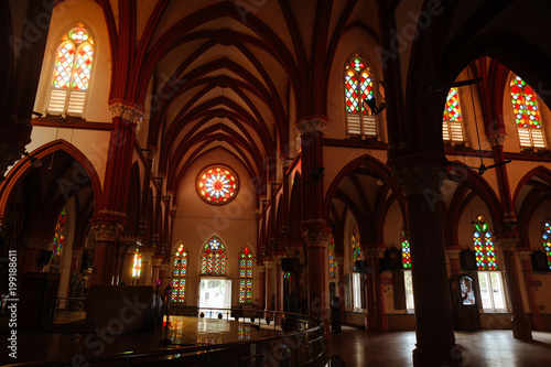 Saint Mary's Catholic Cathedral church interior architecture in Madurai © kravtzov