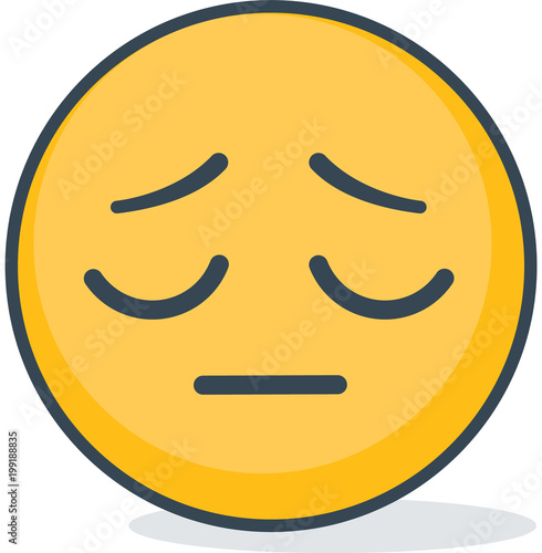Isolated offended emoticon. Isolated emoticon.