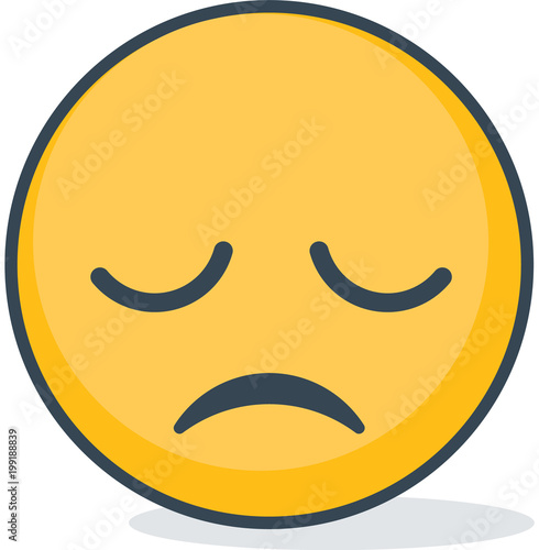 Isolated offended emoticon. Isolated emoticon.