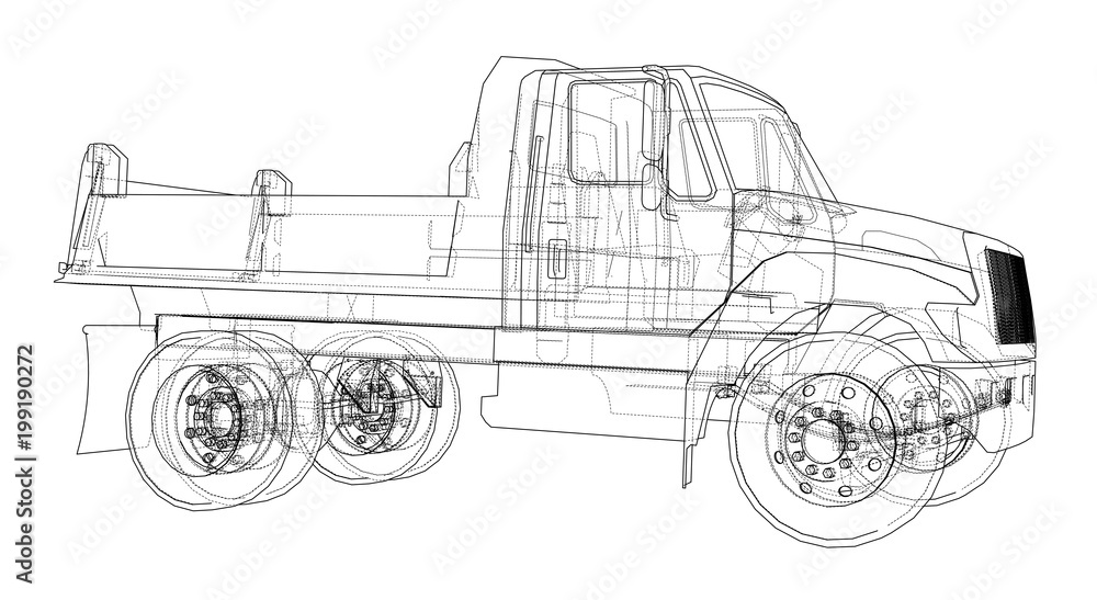 Dump truck. 3d illustration