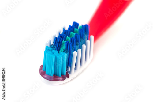 toothbrush isolated on a white background  closeup