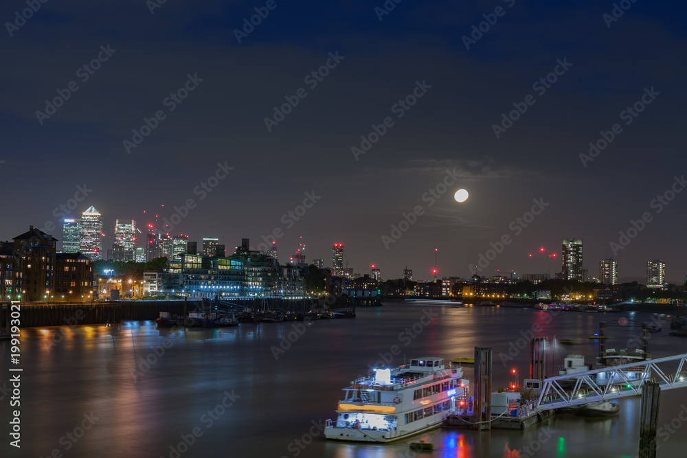 City cruise ships on the river Thames