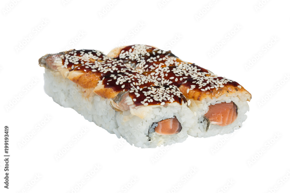 rolls, sushi lined on a white background, Japanese food, rice and fish, vegetables and wasabi rolls, sushi lined on a white background, Japanese food, rice and fish, vegetables and wasabi