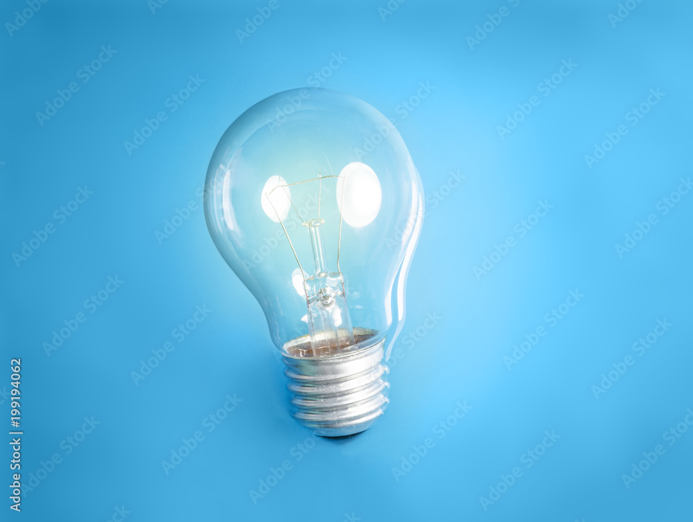 Lightbulb in blue fluid Lightbulb in blue fluid