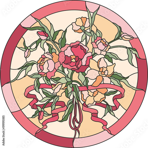 stained glass roses bouquet