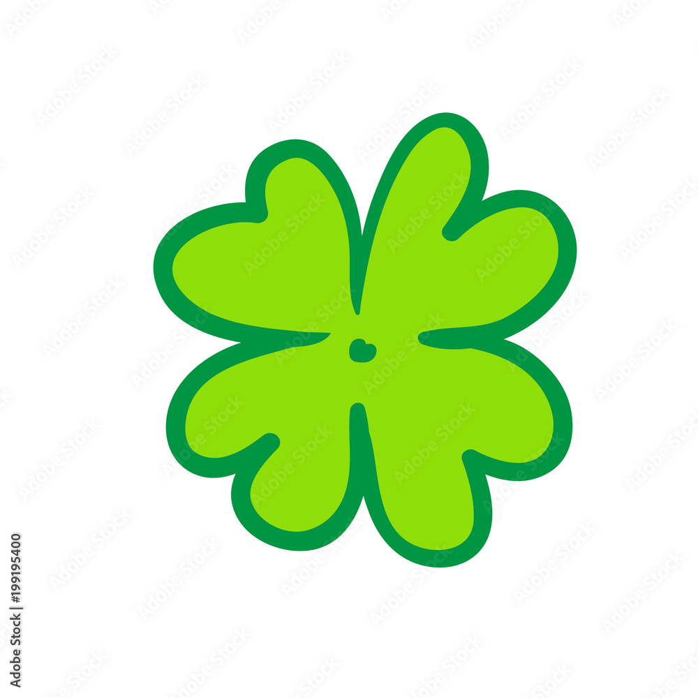 Vector clover icon. T-shirt print and sticker design. Vector clover icon. T-shirt print and sticker design.