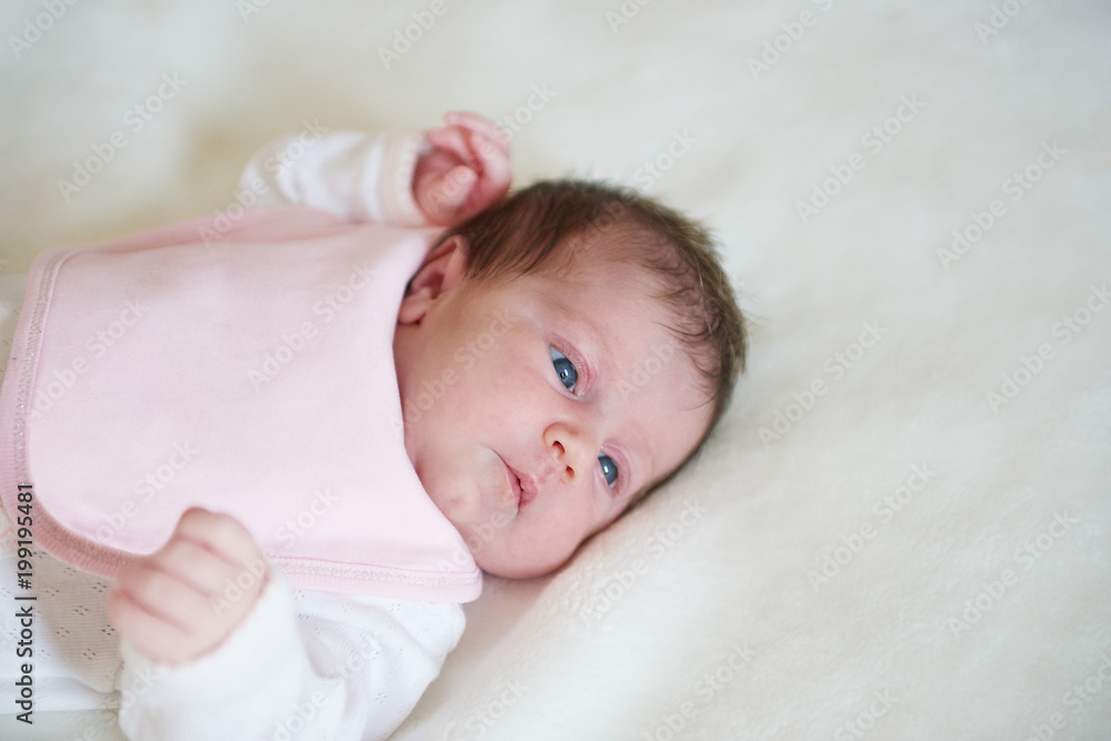 Beautiful newborn baby portrait, Background with free space for your text Beautiful newborn baby portrait, Background with free space for your text