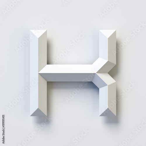 Letter K, square three dimensional font, white, simple, geometric, casting shadow on the background wall, 3d rendering