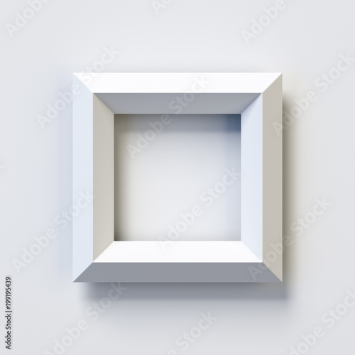 Foto Letter O or number 0, square three dimensional font, white, simple, geometric, c