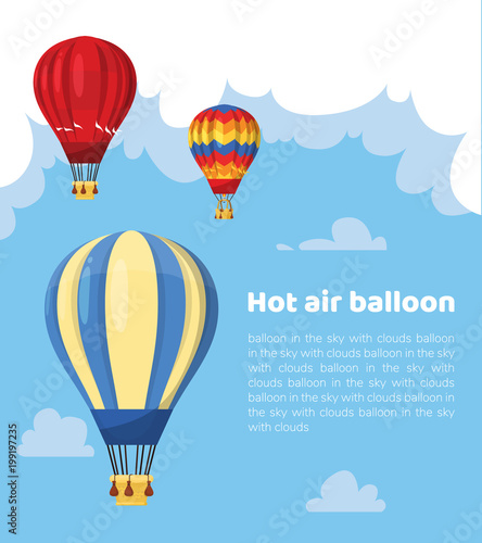 Fotografia Flat hot air balloon