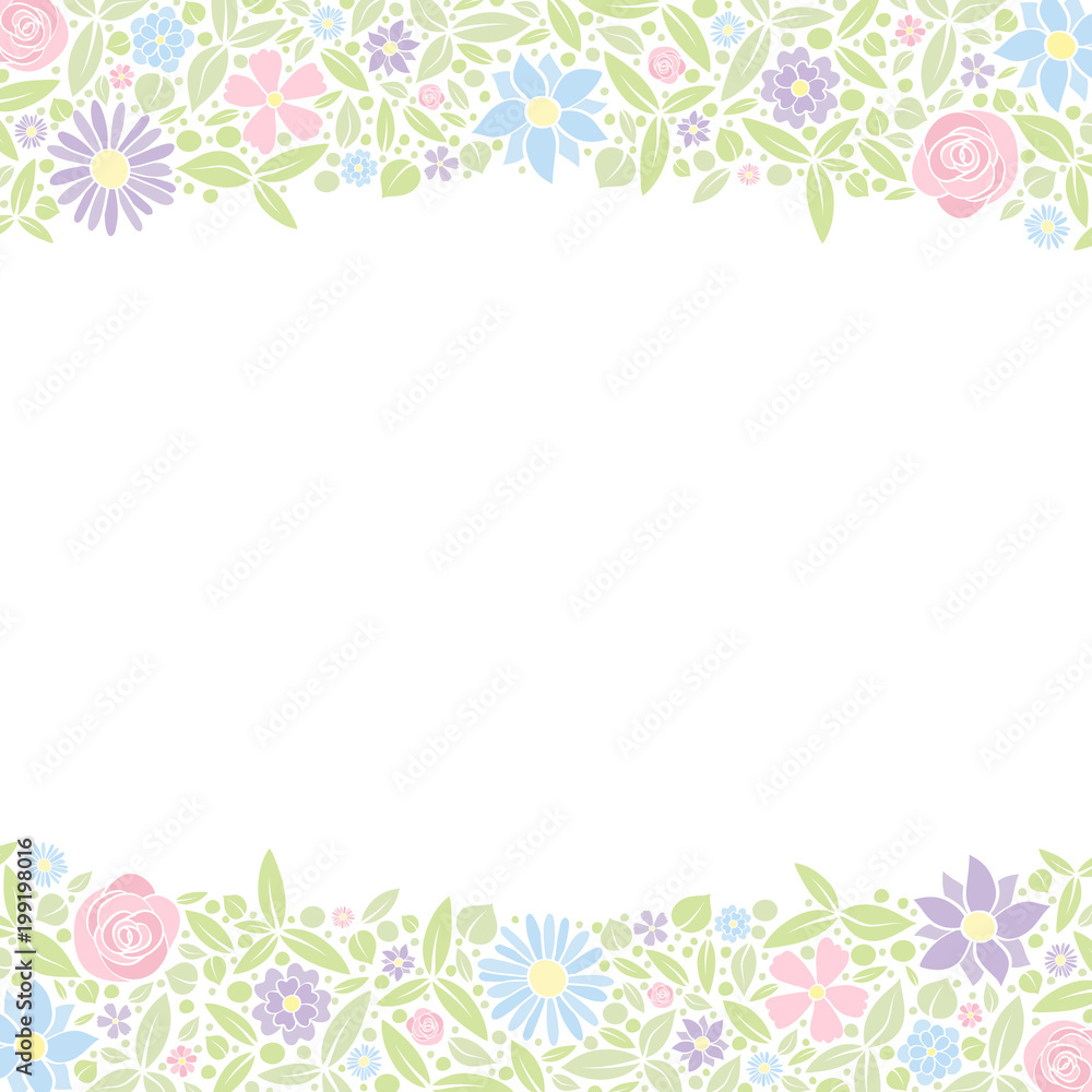 Concept of a flyer with spring flowers. Background with copyspace. Vector. Concept of a flyer with spring flowers. Background with copyspace. Vector.