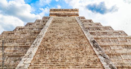 Temple of Kukulcan or the Castle  the center of the Chichen Itza maya archaeological site  Yucatan  Mexico