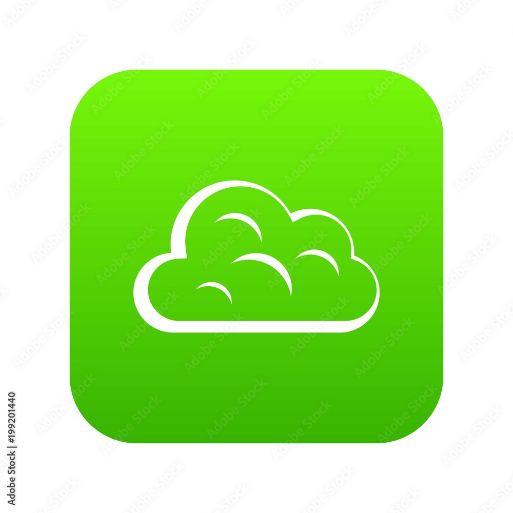 Big cloud icon digital green Big cloud icon digital green