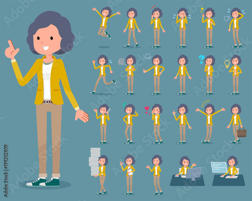 flat type Yellow jacket Middle women_1