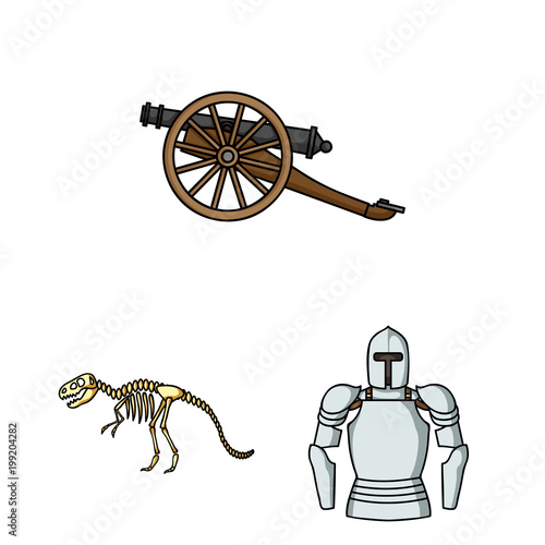 Museum and gallery cartoon icons in set collection for design. Storage and exhibition of showpiece vector symbol stock web illustration.