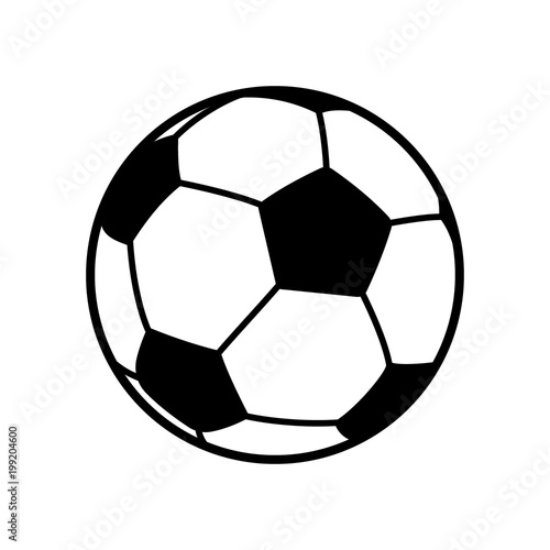 Football  soccer ball vector black and white illustration. 